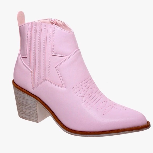 Pierre Dumas Womens Wilder-10 Pink Pointed Toe Western Ankle Boots Choose Size - Picture 1 of 6